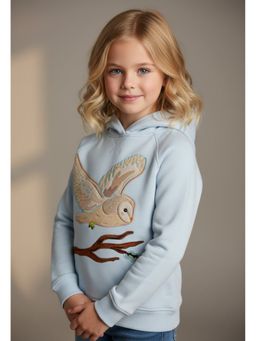 CHERRY CRUMBLE BY NITT HYMAN - Kids Blue Embroidered Hoodie