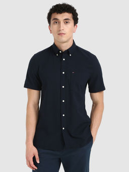 Tommy Hilfiger - Classic Navy Blue Solid Shirt