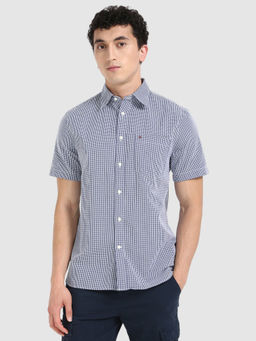 Tommy Hilfiger - Navy Blue Mini Check Shirt