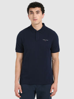Tommy Hilfiger - Navy Blue Solid Polo T-Shirt