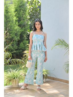 Ombrello - Blue Linen Print Co-Ord (Set of 2)