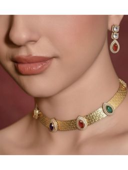 BEAUTY SPOT JEWELLERY - The Jewel Toned Weave Collar Necklace Set