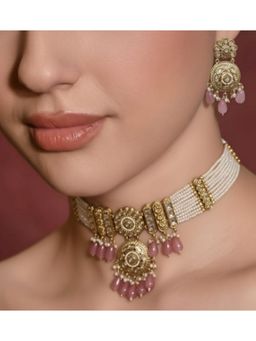 BEAUTY SPOT JEWELLERY - The Rosewater Bloom Kundan Choker Set