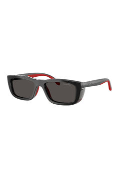 ARNETTE - Men Uv Protected Black Lens Rectangle Sunglasses(Clip-On) - 0AN435628411W54 (54)