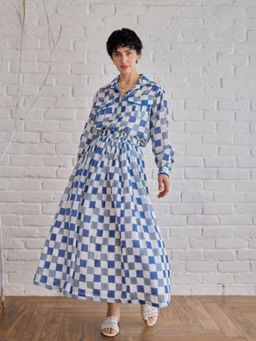 Taro India - Blue Pixel Blue Skirt