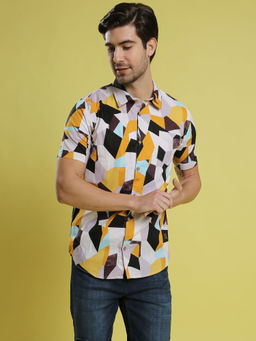 CAHOOT - Men Geometric Print Casual Multicolor Shirt