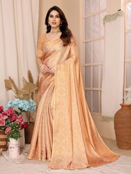 VAIRAGEE - Cream Banarasi Weaving Silk Saree With Unstitched Blouse