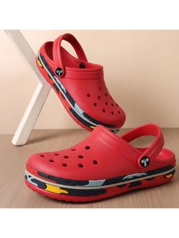 toothless - Boys Red EVA Premium Lightweight & Durable Foxing Details Clogs