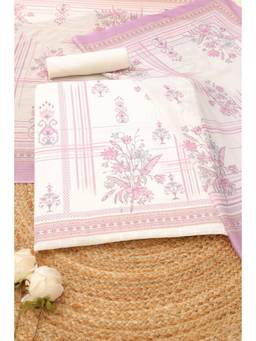 Soch - Women Off White Cotton Floral Printed Dress Material