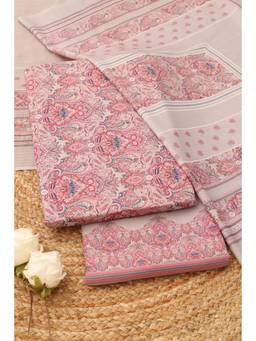 Soch - Women Beige Cotton Paisley Printed Dress Material