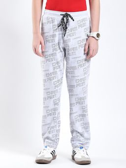 Monte Carlo - Grey Cotton Blend Printed Trackpant