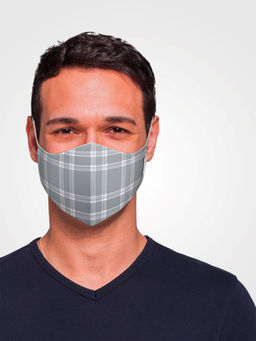 Ddecor Live Beautiful - Grey Anti Viral Fabric Mask For Men Set of 1 Washable & Reusable