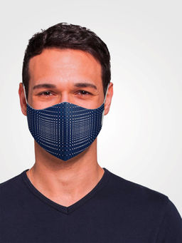 Ddecor Live Beautiful - Navy Blue Anti Viral Fabric Mask For Men Set of 1 Washable & Reusable