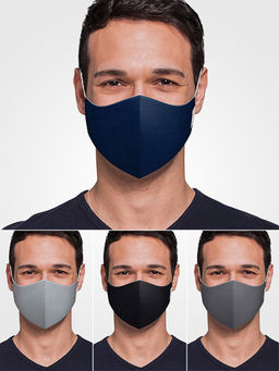 Ddecor Live Beautiful - Multicolour Anti Viral Fabric Mask For Men Set of 4 Washable & Reusable