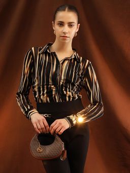 Kazo - Brown Starlit Mini Sling Bag with Detachable Strap (S)