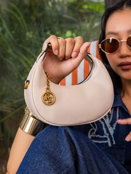 Kazo - Off White Starlit Mini Sling Bag with Detachable Strap (S)