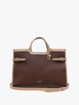 Kazo - Brown Nova Tote Bag With Detachable Strap (L)