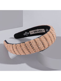 Hair Drama Co. - Irina Flat Hair Band - Beige & Gold