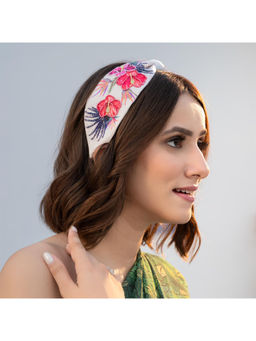 Hair Drama Co. - Floral Knotted Hair Band - Off White