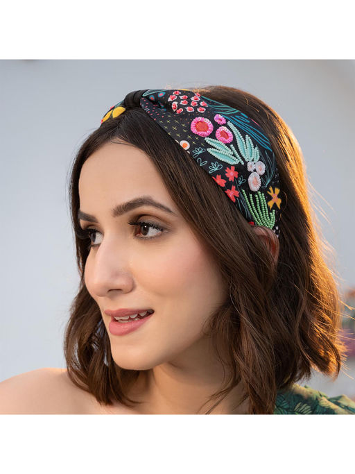 Black - Fabart Knotted Hair Band 23