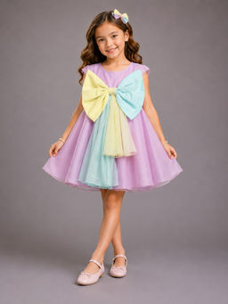 The Little Tales - Purple Big Bow Dress