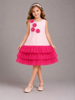 The Little Tales - Pink 3D Flower Dress