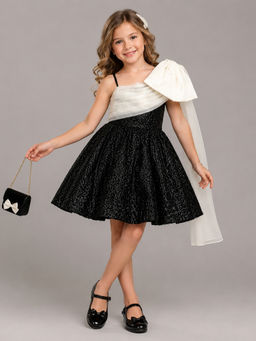 The Little Tales - Black And White Sequence Dress