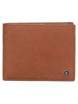 Titan - Solid Leather Bifold Wallet in Color Tan