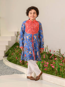 PSPeaches - Redpatra Blue Kurta Pyjama (Set of 2)