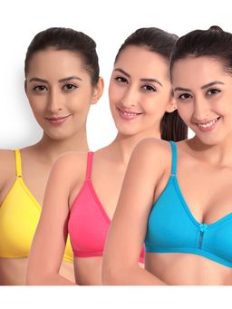 Floret - Pack Of 3 Solid T Shirt Bra - Multi-Color