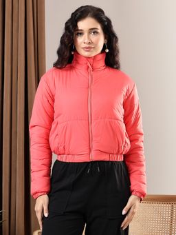 KOTTY - Womens Solid Latest Designer and Effortlessly Chic Winter Puffer Jacket - Pink