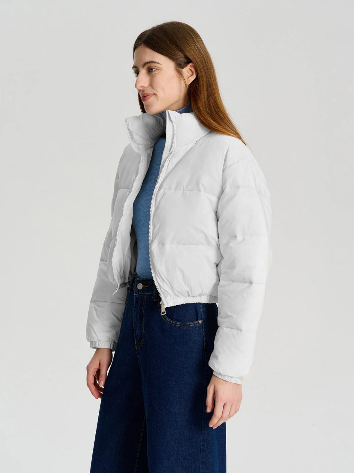 kotty Womens Lightweight Puffer Jacket Stylish Winter Wear Warm and Comfortable - White-picture-36