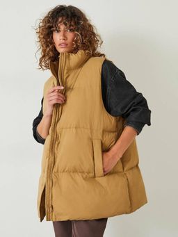 KOTTY - Womens Classic Sleek Warm and Perfect for Winter Wear Puffer Jacket - Mustard