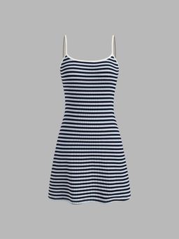 Cider - Blue Stripes Mini Dress