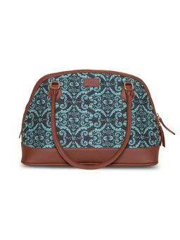 Zouk - Womens Handcrafted Vegan Printed Blue Jaali Dome Shaped Bag