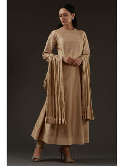 Rohit Bal - Embroidered Kalidar Kurta with Churidar and Dupatta (Set of 3)