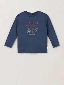 Tommy Hilfiger - Boys Graphic Regular-Fit Cotton T-Shirt Blue