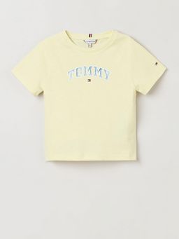 Tommy Hilfiger - Girls Logo Regular-Fit Cotton T-Shirt Yellow