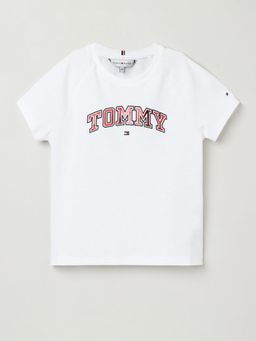 Tommy Hilfiger - Girls Logo Regular-Fit Cotton T-Shirt White