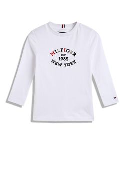 Tommy Hilfiger - Boys Logo Regular-Fit Cotton T-Shirt White