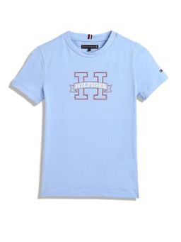 Tommy Hilfiger - Boys Logo Regular-Fit Cotton T-Shirt Blue
