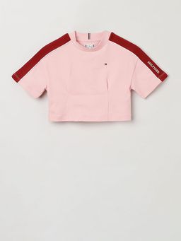 Tommy Hilfiger - Girls Logo Regular-Fit Cotton T-Shirt Peach