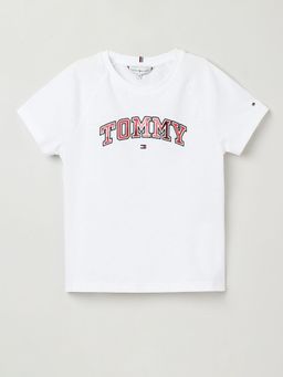 Tommy Hilfiger - Girls Logo Regular-Fit Cotton T-Shirt White