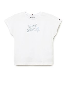 Tommy Hilfiger - Girls Logo Regular-Fit Cotton T-Shirt White