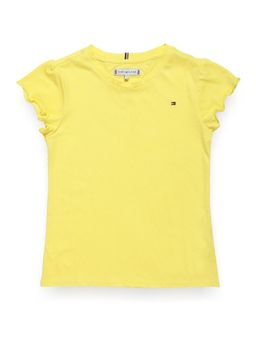 Tommy Hilfiger - Girls Logo Slim-Fit Cotton T-Shirt Yellow