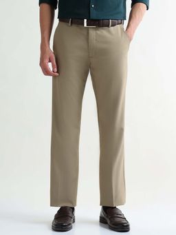 Arrow - Men Beige Polyester Self Design Trouser