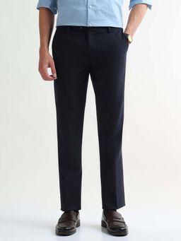 Arrow - Men Blue Polyester Solid Trouser