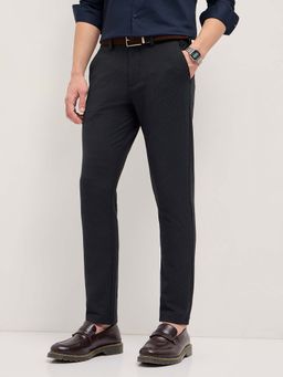 The Bear House - Men Black Wool Solid Trouser