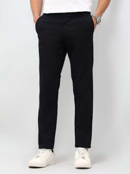 U.S. POLO ASSN. - Men Blue Cotton Solid Trouser