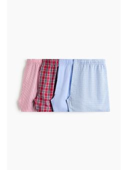 H&M - Men Red 4-Pack Woven Boxer Shorts